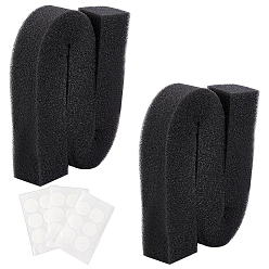 Черный 2шт. прямоугольные поролоновые полоски, с 40шт. двусторонних акриловых наклеек, чёрные, 2000x50x25 мм