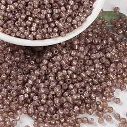 (RR641) Dyed Rose Bronze Silverlined Alabaster MIYUKI Round Rocailles Beads, Japanese Seed Beads, 8/0, (RR641) Dyed Rose Bronze Silverlined Alabaster, 8/0, 3mm, Hole: 1mm, about 2111~2277pcs/50g