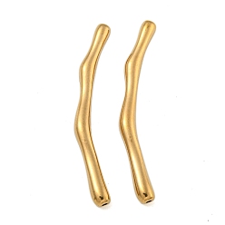Настоящее золото 18K Ионное покрытие (ip) 304 шарики из нержавеющей стали, изогнутая трубка, реальный 18 k позолоченный, 65x5.5x5 мм, отверстие : 1.8 мм