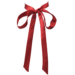 Dark Red 2Pcs Ribbon Long Bow Tie for Women, Dark Red, 1536x24x0.5mm