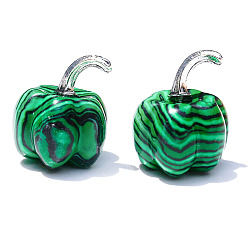 Малахит Резные фигурки тыквы из синтетического малахита, для домашнего офиса настольный орнамент фэн-шуй, 20 мм