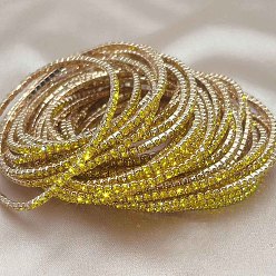 Цитрин Теннисные браслеты из латуни со стразами, эластичные браслеты для женщин, квадратный, цитрин, внутренний диаметр: 2-1/8 дюйм (5.25 см)