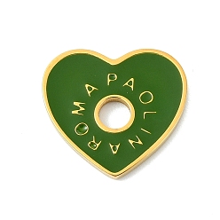 Сердце 304 нержавеющей стальной эмали подвески, золотые, зелёные, шарма сердца, 12.5x14x1.5 мм, отверстие : 3 мм