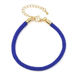 Озёрно--синий 4.5 изготовление браслета из круглого нейлонового шнура миланского диаметра 202мм, с латунными выводами и 6.85 застежками из лобстера из нержавеющей стали, золотые, долговечный, стойки покрытие, Плут синий, 17.4 дюйм ({2} см)