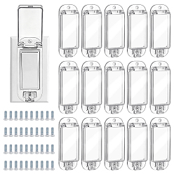 Clear 15 Bags PC Plastic Switch Safety Cover, Protective Case with Screws, Rectangle, Clear, 109x42x15mm