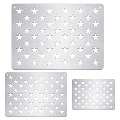 Stainless Steel Color 3Pcs 3 Styles Star 201 Stainless Steel Cutting Dies Stencils, for DIY Scrapbooking/Photo Album, Decorative Embossing DIY Paper Card, Stainless Steel Color, 126~267x178~378x1mm, 1pc/style