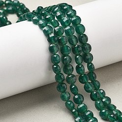 Морско-зеленый Природные окрашенные белого нефрита нитей бисера, граненый квадратный разрез, плоско-круглые, цвета морской волны, 6~7.5x4 мм, отверстие : 1 мм, около 64~66 шт / нитка, 15.16~15.63 дюйм (38.5~39.7 см)