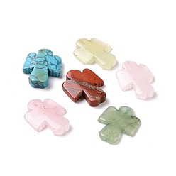 Смешанные камни Природные и синтетические драгоценный камень бисер, половине просверлил, ангел, смешанные окрашенные и неокрашенные, 26~27x20.5x3~5 мм, отверстие : 1.2 мм