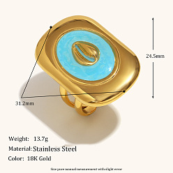 Квадрат 304 манжетные кольца из нержавеющей стали и эмали, реальный 18 k позолоченный, квадратный, внутренний диаметр: 15~20 мм