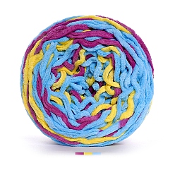 Разноцветный Супер мягкая толстая хлопковая пряжа для вязания, пряжа амигуруми, пряжа для вязания крючком, для свитера, шапки, носков, детских одеял, сегмент окрашенный, красочный, 5 мм