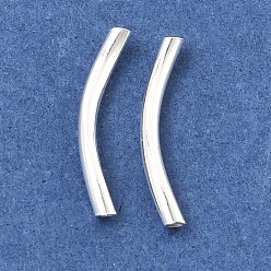 Серебро 925 серебро бусы трубка, серебряные, 15x1.5 мм, отверстие : 0.8 мм