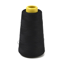 Black 3000M Polyester Machine Embroidery Threads, Sewing Thread for Quilting Crafts, Black, 0.1mm, about 3280.84 Yards(3000m)/Roll