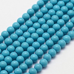 Synthetic Turquoise Synthetic Turquoise Beads Strands, Round, 3mm, Hole: 0.5mm