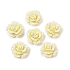 Белый Резные бусины из окрашенного синтетического коралла, цветок, белые, 21x21x12.5 мм, отверстие : 1 мм