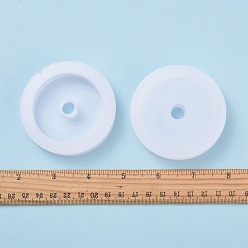 White Polypropylene(PP) Empty Spools for Wire, Thread Bobbins, White, 67~69x14mm, Hole: 10.5mm