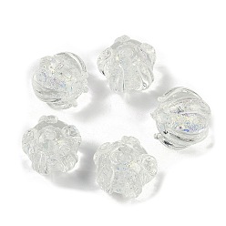 Прозрачный Ручной золотой фольги стеклянные бусины Lampwork, цветок, прозрачные, 17x19.5x19.5 мм, отверстие : 2 мм