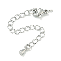 Платина Латунный удлинитель цепи, с карабин-лобстерами , долговечный, без кадмия и без свинца, слеза, платина, 71 мм