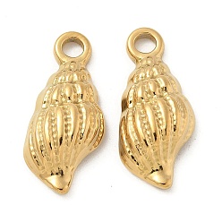 Другие 304 подвески из нержавеющей стали, золотые, раковина, 19x8x4 мм, отверстие : 2 мм