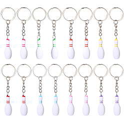 (52) Непрозрачная лаванда 16 шт. 8 брелок-подвеска из сплава смолы разных цветов, боулинг, белые, разноцветные, 97 мм, 2 шт / цвет