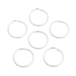 Серебро Алюминиевые открытые кольца, пропил пилой закругленный, серебряные, 20x1.5 мм, 15 датчик, внутренний диаметр: 16.5 мм