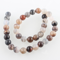 Natural Agate Dyed & Heated Natural Agate Round Beads Strands, Imitation Botswana Agate, 10mm, Hole: 1mm, about 38pcs/strand, 14.96 inch