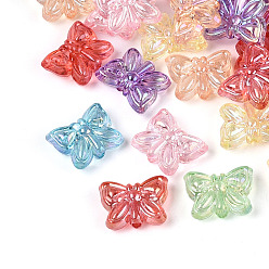 (52) Непрозрачная лаванда Прозрачные акриловые бусины в форме бабочек, с покрытием AB цвета, разноцветные, 11.5x14.5x5.5 мм, отверстие : 1.9 мм, Около 1086 шт / 500 г