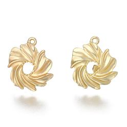 Matte Light Gold Alloy Stud Earring Findings, with Loop, Brass Pins and Ear Nuts/Earring Backs, Long-Lasting Plated, Flower, Matte Light Gold, 22x18.5mm, Hole: 1.6mm, Pin: 0.7mm