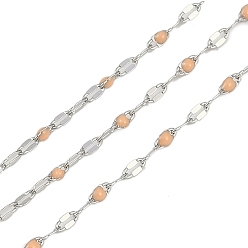 Сэнди Коричневый Латунные цепочки, с эмалью, с катушкой, пайка без свинца и кадмия, платина, песчаный коричневый, 4x2x1 мм