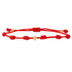 Красный Разноцветный плетеный браслет в форме звезды, стильный аксессуар унисекс, универсальное украшение, модный дизайн.