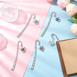 (52) Непрозрачная лаванда Тибетском стиле сплава закладки, с глазом ручной работы в технике лэмпворк, дурной глаз с чайником, разноцветные, 123 мм