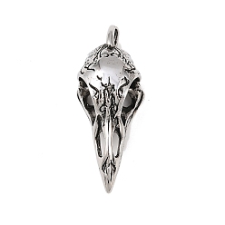 Античное Серебро 304 подвески из нержавеющей стали, череп ворона, античное серебро, 38x15x11.5 мм, отверстие : 5x5 мм