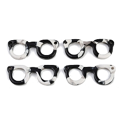 Черный Пластиковые подвески, форма стекла, чёрные, 11x27x2.5 мм, отверстие : 1.4 мм