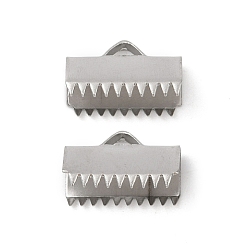 Нержавеющая Сталь Цвет 304 концы обжимные ленты нержавеющие, прямоугольные, цвет нержавеющей стали, 10x15 мм, отверстие : 4x2 мм