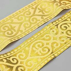 Heart Ethnic Style Polyester Jacquard Flower Ribbon, Tyrolean Ribbon, Garment Accessories, Heart, 2 inch(50mm)