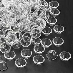 Прозрачный Прозрачные колпачки акриловая бисера, цветок, прозрачные, 21.5~22x12 мм, отверстие : 2.2 мм