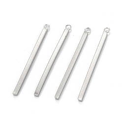 Нержавеющая Сталь Цвет Устойчивые к потускнению 304 подвески из нержавеющей стали, кубоид, цвет нержавеющей стали, 38x3x2 мм, отверстие : 1.6 мм