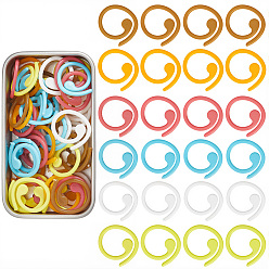 (52) Непрозрачная лаванда 60шт 6 цвета пластиковый вязальный инструмент, держатель маркеров стежка вязания крючком, разноцветные, 1.45x1.35x0.1 см, 10 шт / цвет