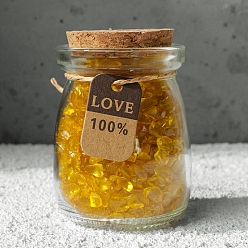 Желтый Кварц Натуральные желтые кварцевые крошки целебные кристаллы бутылки желаний, Драгоценные камни Викки для балансировки энергии, медитационной терапии, 75x75 мм