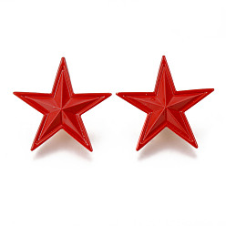 Красный Сплавные эмалевые броши, эмалевый штифт, с клатчем-бабочкой, звезда, золотой свет, без кадмия, без никеля и без свинца, красные, 29x30x3.5 мм, штифты : 1 мм