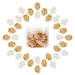 Mixed Color CCB Plastic & Acrylic Imitation Pearl Beads, Cowrie Shell Shape, Mixed Color, 18x13.5x5.5mm, Hole: 1.8mm, about 120g/box