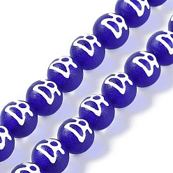 Розовато-лиловый Бусины лэмпворк , Имитация бусин Дзи в тибетском стиле, круглые, розовато-лиловый, 12 мм, отверстие : 1.6 мм