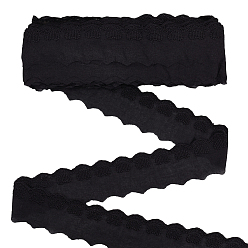 Черный Хлопок лента, Сердце Pattern, для пошива аксессуаров, чёрные, 2-1/8 дюйм (55 мм), около 16.00 ярдов (5.49 м) / рулон