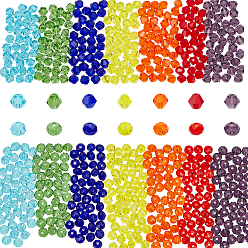 (52) Непрозрачная лаванда 14 нити 14 стиль имитирует австрийские хрустальные биконические стеклянные бусины нити, граненые двухконусные, разноцветные, 6x5~6 мм, отверстие : 1~1.2 мм, около 46~88 шт / нитка, 10.5~16.5 дюйм, 1 прядь / стиль