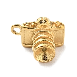 Настоящее золото 18K 304 прелести нержавеющей стали, камера, реальный 18 k позолоченный, 8x13.5x9.5 мм, отверстие : 1.6 мм