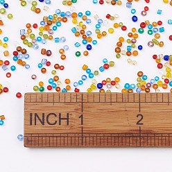 Mixed Color 12/0 Glass Seed Beads, Transparent, Round, Mixed Color, 2~2.5x1~2mm, Hole: 0.7~1mm, about 30000pcs/pound
