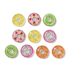 (52) Непрозрачная лаванда Прозрачные смолы кабошоны, фруктовый пончик, с блеском порошок, разноцветные, 20.5x6.5 мм