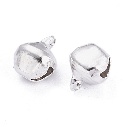 Серебро Металлические кулоны "колокольчики", серебряный цвет гальваническим, 9.5x8x7 мм, отверстие : 1~2 мм