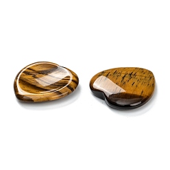 Tiger Eye Natural Tiger Eye Massage, Heart, for Face to Lift, Decrease Puffiness and Tighten, 39~40x39.5~40x7~8mm