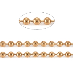 Золотой Вакуумное покрытие pvd 304 шариковые цепи из нержавеющей стали, с катушкой, пайки, золотые, 4 мм, около 32.8 футов (10 м) / рулон