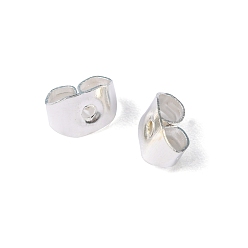 Silver Iron Friction Ear Nuts, Silver, 5x3.5mm, Hole: 0.7~0.9mm